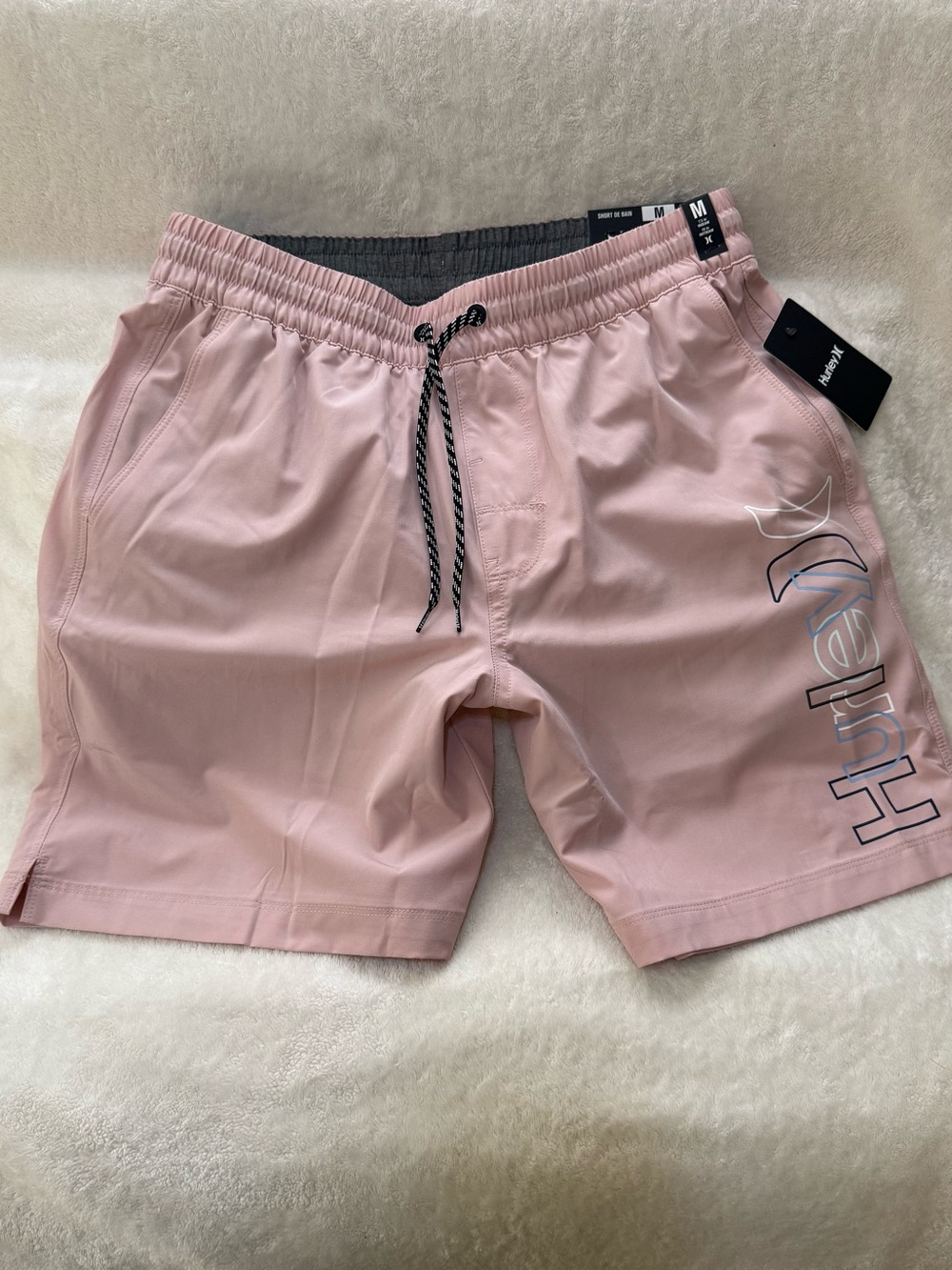 Hurley Men’s Light Pink Drawcord Hybrid Shorts with Logo